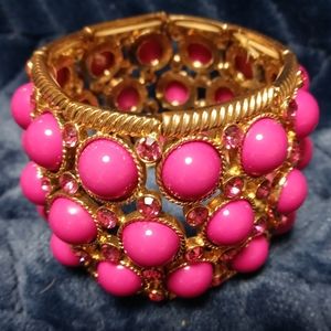 Vintage fuchsia thick bracelet